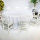 Круглый банкетный стол с белыми стульями Bonaparte комплект, на 10 персон, 180 см | arenda