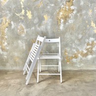 Balts saliekams koka krēsls<br /><span style=text-transform:none;><small></small></span>