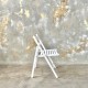 Balts saliekams koka krēsls | noma