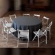 Круглый банкетный стол с белыми стульями | комплект для 9 человек, 150 см | arenda