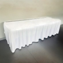 Складной стол для фуршета <br /><span style=text-transform:none;><small> со скатертью и ''бранчами'', 240 см</small></span> Складной стол для фуршета <br /><span style=text-transform:none;><small> со скатертью и ''бранчами'', 240 см</small></span>